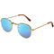 Pu-Sonnenbrille, gold, blau verspiegelt