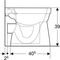 Geberit Stand-Flachspül-WC RENOVA Rimfree, Abgang horizontal weiß