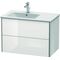 Duravit Waschtischunterbau XSQUARE 560x810x478mm Be links weiß hochglanz
