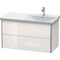 Duravit Waschtischunterbau XSQUARE Be rechts 565x1010x473mm weiß hochglanz