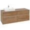V&B Waschtischunterschrank COLLARO 140x54,8x50cm WT li m LED-B. Kansas Oak