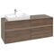 V&B Waschtischunterschrank COLLARO 140x54,8x50cm WT li m LED-B. Arizona Oak