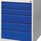 Schubladenschrank BK 600 H800xB600xT600mm grau/blau 5 Schubl.Einfachauszug