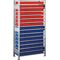 Steckregal H2000xB1000xT400mm Anbauregal 16 Böden 70xL 400mm rot/40xL 400mm blau
