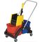 Reinigungswagenset Eimer 2 x 17l u.Presse/Stiel/Halter/5 Mopps Ku.