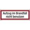 Hinweisschild Aufzug im Brandfall 297x105mm Folie