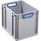 Transportstapelbehälter L400xB300xH320mm grau PP offener Griff blau