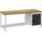 Werkbank grau lichtgrau B2000xH859xT750mm Buche Multiplex 40mm 1 Schubl.1 Tür