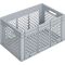 Transportbehälter L600xB400xH340mm grau PP Durchfassgr.Seitenwände durchbrochen