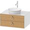 Duravit Waschtischunterbau WHITE TULIP 800x550mm 2 Schubk we hgl ES Eiche mitte