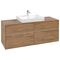 V&B Waschtischunterschrank COLLARO 140x54,8x50cm WT mttg m LED-B. Ka Oak