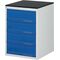 Schubladenschrank BK 650 H820xB580xT650mm grau/blau 4Schubl.Einfachauszug PROMAT