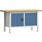 Werkbank PW 700 B1500xT700xH840mm Buche Multiplex grau brillantblau 3Schubl.1Tür