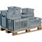 Transportbehälter L600xB400xH220mm grau PP Durchfassgr.Seitenwände durchbrochen
