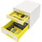 Leitz Schubladenbox WOW CUBE 52132044 4Schubfächer weiß/gelb