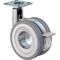 Design-Doppelrolle mit Feststeller D. 75mm Trgf. 50kg Polyurethan Platte 47x47mm
