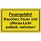 Hinweiszeichen Feuergefahr L250xB150mm gelb schwarz Ku.