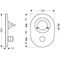 HG Umrüstset Wannenmischer Unterputz, Lochabstand 80mm steel-optik