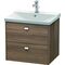 Duravit Waschtischunterbau BRIOSO Griffe chr 561x620x479mm nussbaum natur