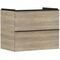 HG Waschtischunterschrank Xelu Q 780x605x475mm Ei natur Griff mattschwarz