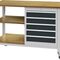 Werkbank B1200xT540xH880mm Buche Multiplex lichtgrau/grau 5 Schubl.