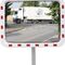 Verkehrsspiegel H600xB800mm Kunststoff,rot/weiß 22m