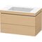 Duravit Waschtischset L-CUBE 800x480mm 2 Sk o HL we s-matt ES NB Mi.