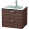 Duravit Waschtischunterbau BRIOSO Griffe chr 553x620x479mm nussbaum dunkel