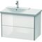 Duravit Waschtischunterbau XSQUARE Be links 565x810x473mm weiß hochglanz
