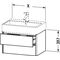 Duravit Waschtischunterbau XSQUARE 397x484x460mm betongrau matt