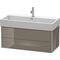Duravit Waschtischunterbau XSQUARE 397x984x460mm flannel grey hochglanz