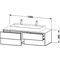 Duravit Waschtischunterbau XSQUARE 400x1400x548mm schwarz hochglanz