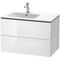 Duravit Waschtischunterbau L-CUBE 820x481mm 2 Schubk we hgl ES NB mitte