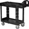 Tischwagen 2 Ladeflächen L770xB420mm schwarz Trgf.226kg Holme/Ladefläche PP