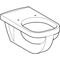 Geberit WWC flach RENOVA COMFORT Square mit Spülrand weiß