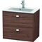 Duravit WT-Unterbau BRIOSO COMPACT Griffe chr 553x620x389mm nussbaum dunkel