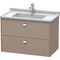 Duravit Waschtischunterbau BRIOSO Griffe chr 563x1220x469mm betongrau matt
