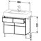 Duravit Waschtischunterbau VERO 446x800x581mm schwarz hochglanz