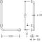 Hewi Winkelgriff SERIE 801 waager. 500mm, senkr. 750mm rubinrot
