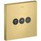 Ventil SQUARE AXOR SHOWERSOLUTIONS UP für 3 Verbraucher brushed brass