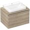 HG Waschtischunterschrank Xelu Q 780x485x550mm eiche natur Griff chrom
