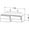 Duravit Waschtischunterbau XSQUARE 1400x400x548mm 4 Schubk we ma ES Ah li