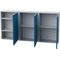 Hängeschrank H750xB1500xT200mm Vollblechtüren Stahlbl.lichtgrau/signalblau BEDRU