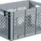 Transportbehälter L600xB400xH420mm grau PP Durchfassgr.Seitenwände durchbrochen