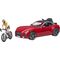 BRUDER Roadster mit Rennrad u. Radfahrer