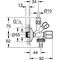 Grohe WAS Kombi-Eckventil 1/2" Schubros d= 55mm selbstd chr