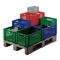 Transportbehälter L600xB400xH320mm blau PP Durchfassgr.Seitenwände durchbrochen