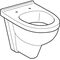 Geberit Wand-Tiefspül-WC RENOVA COMFORT erhöht, mit Spülrand weiß