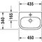 Duravit Handwaschbecken D-CODE MED o ÜL m HLB 450x340mm ohne Hahnloch weiß
