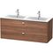 Duravit Waschtischunterbau BRIOSO 553x1290x479mm Griffe chr nussbaum natur